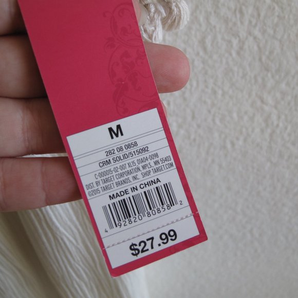 XHILARATION Off Shoulder Cream Dress NWT - Picture 6 of 14